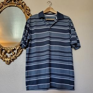 Nike Golf Blue Striped Golf Polo